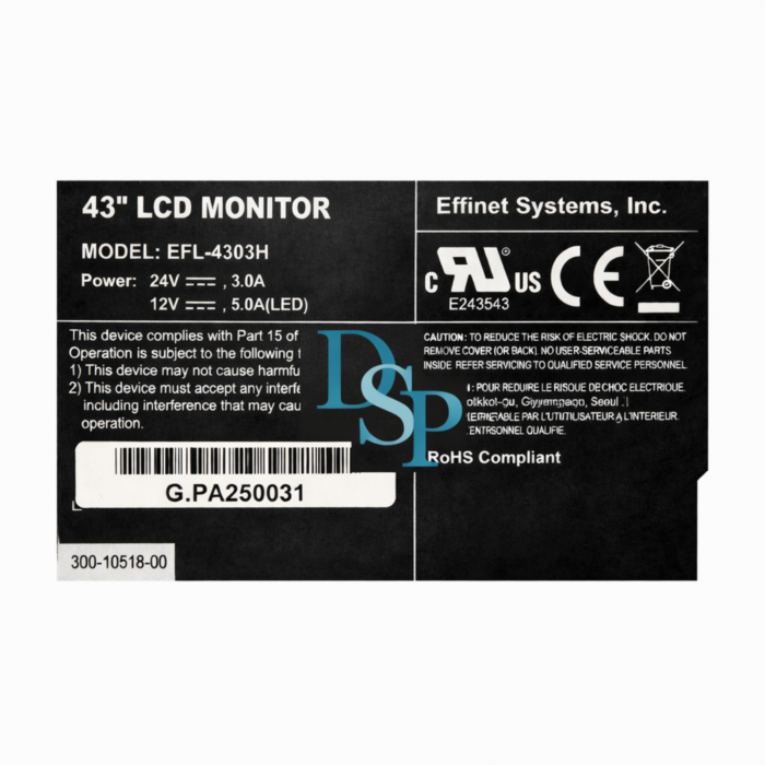 Everi Empire MPX 43 Effinet Main Monitor w Touchscreen 4